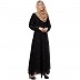 Layered printed abaya- black-multi Layered printed abaya- black-multi